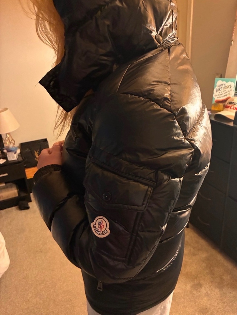 Moncler Black Quilted High-Collar Puffer Jacket